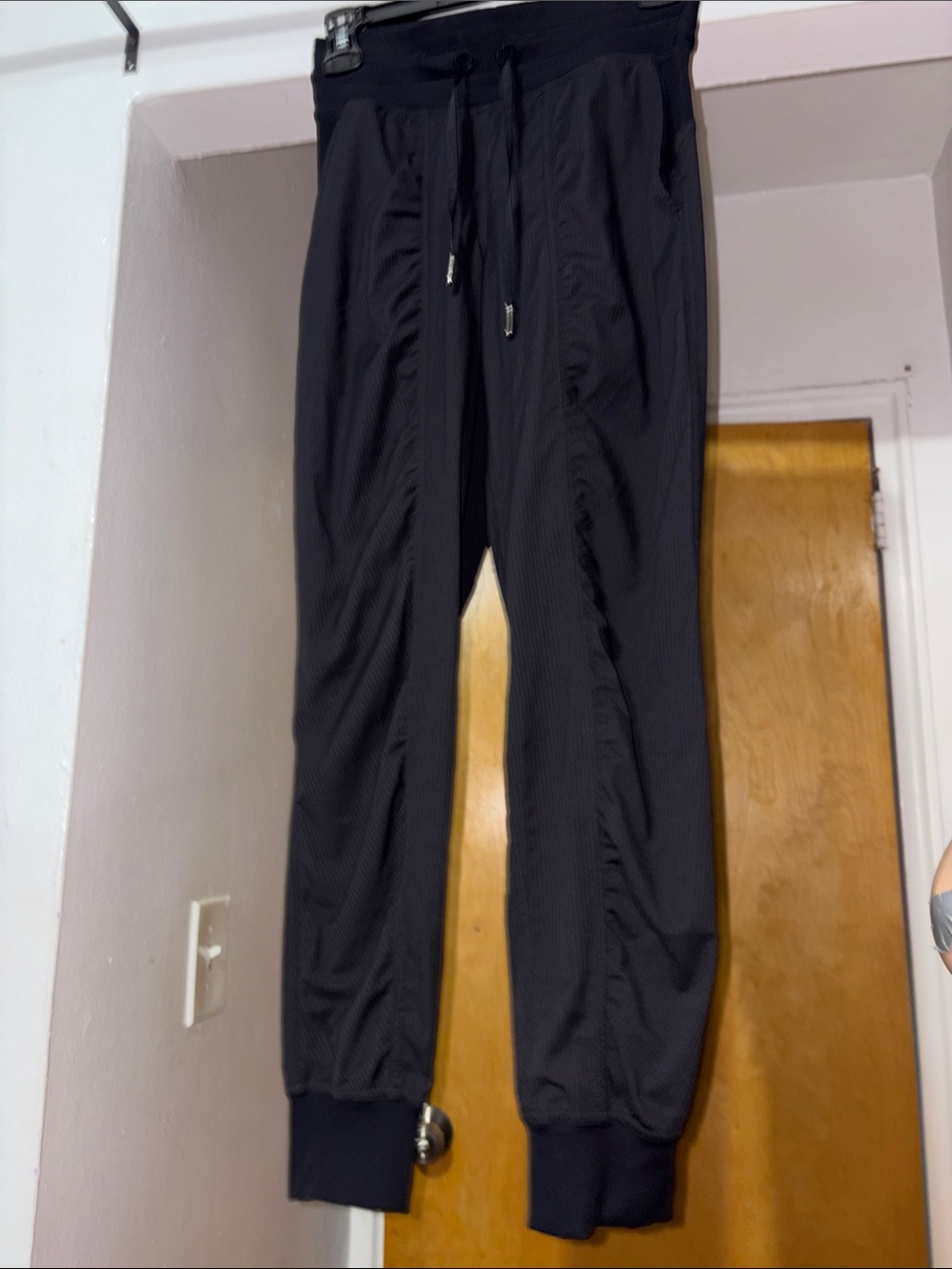 lululemon athletica Black Ruched Waist Drawstring Joggers